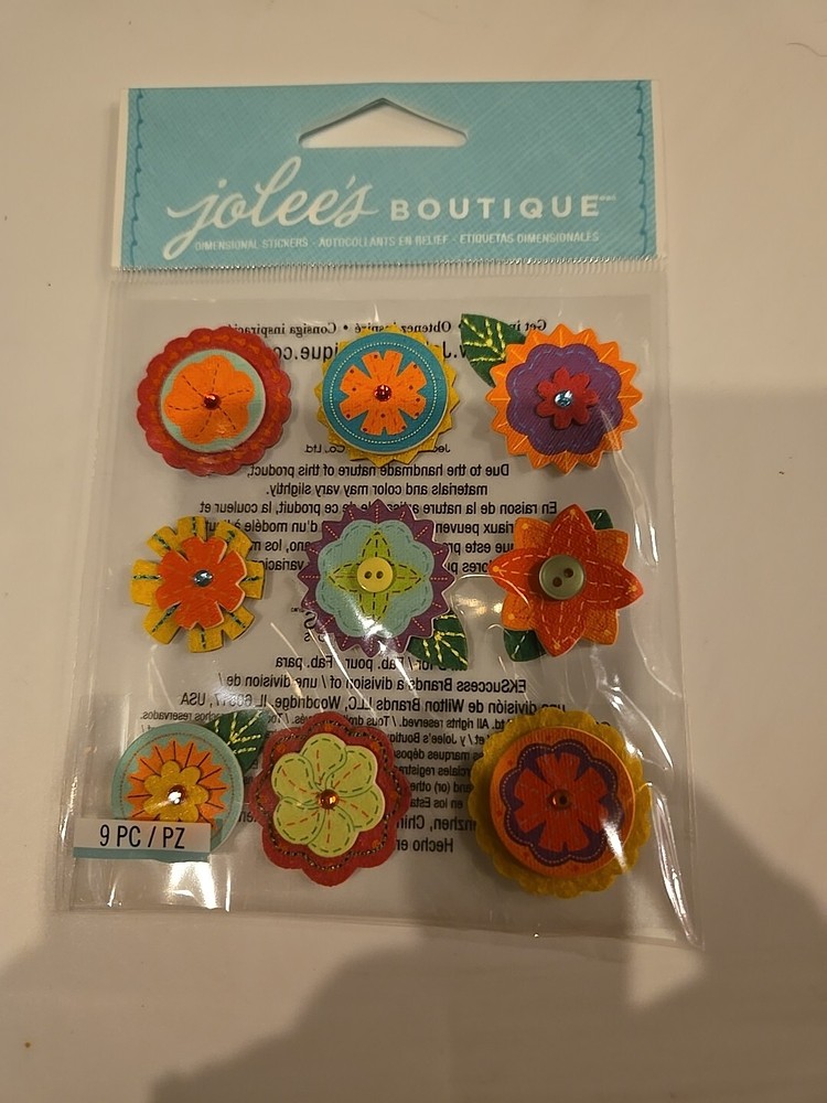 Jolee’s Boutique LAYERED MINI FLOWERS Scrapbooking Stickers
