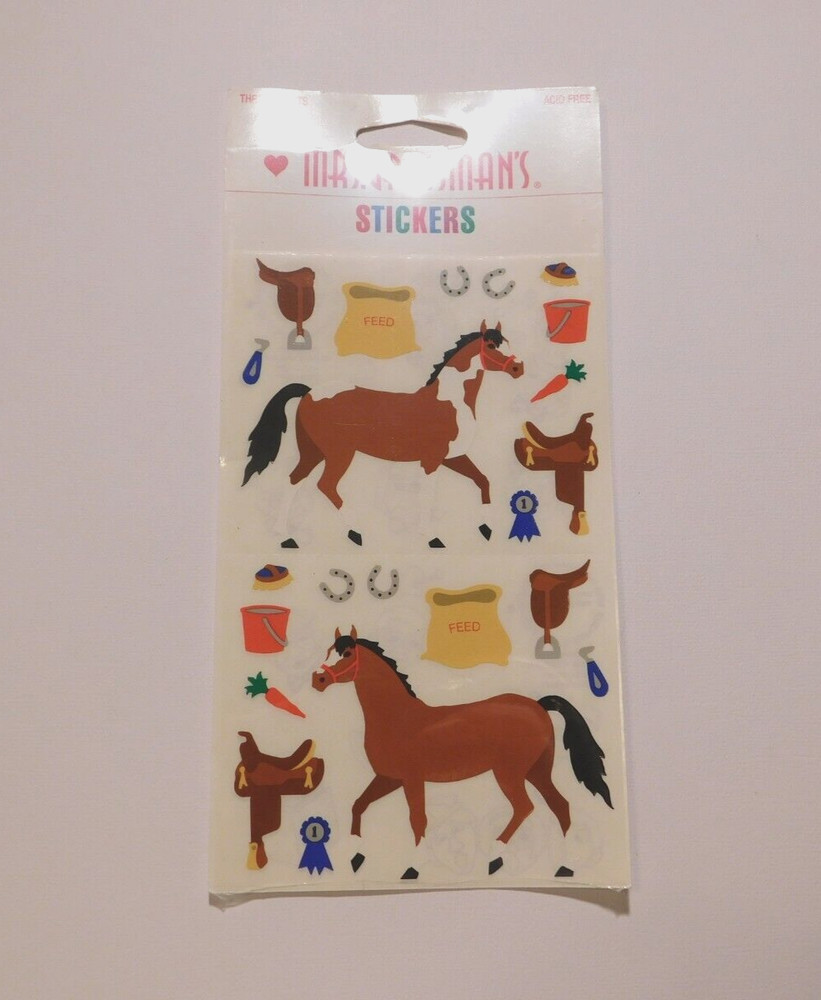 Mrs. Grossman’s Lot of 3 Sticker Sheets Brand New Package ~Horse Tack~READ