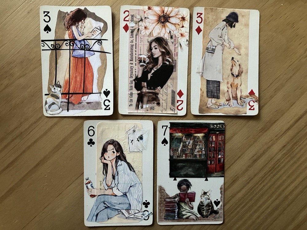 Vintage Handcrafted Altered Playing Cards Junk Journal Scrapbooking