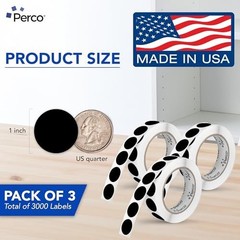 1-Inch Round Dot Sticker Labels – 3 Rolls, 3,000 Total – Permanent Adhesive, Vib