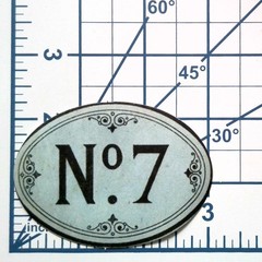 Nº 7 Ornate Paper Sticker Decal Vintage Victorian Number Address Gift Retro