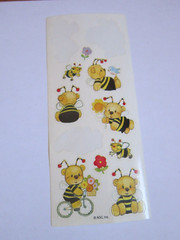 Honey Bee Bear Bike Bird AGC Vtg Stickers ONE PARTIAL SHEET as shown FREE SHIP