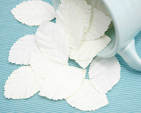 LEAVES CREAM LARGE x 40 Pack Paper – 48mm Long x 28mm Wide Manor House