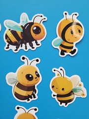 STICKERS x 10 Honey Bee Apiculture Beehive Cartoon Bees Vinyl Sticker B12B