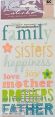 Sticko Family Phrases Glitter Stickers Papercraft Planner Supply Scrapbook