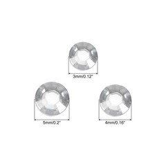 MECCANIXITY 1532Pcs 3 Sheets Rhinestone Stickers 3/4/5 mm Self Silver