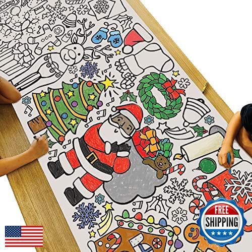 Tiny Expressions Christmas Coloring Tablecloth for Kids | Rolled, No Creases