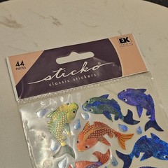 Sticko Fantastic Fish Prismatic Scrapbooking Stickers 44 pc EK Success