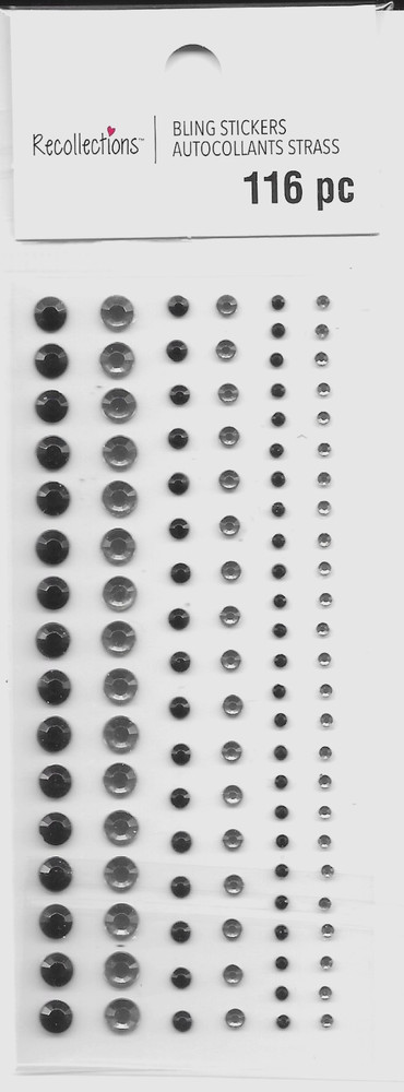 Gems Black Gray Grey Rhinestones Gem Rhinestone Bling Recollections Stickers