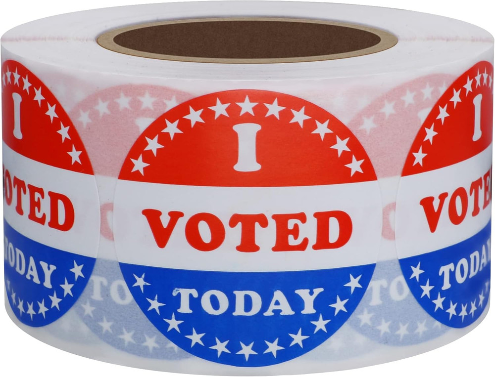 I Voted Today with Red, White, and Blue Circle Stickers 1.5 Inch round 500 Label