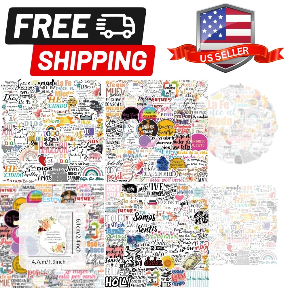 150Pcs Spanish Jesus Christian Stickers, Bible Verse Sticker for Laptop, Wate…