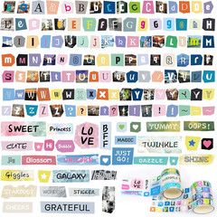 850 Pcs Vintage Letter Stickers Set, Self-Adhesive ABC Alphabet for Crafts