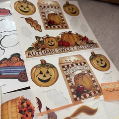 Vtg Mrs Grossman’s Thanksgiving Fall Halloween Sticker Big Lot Jolee’s Hallmark