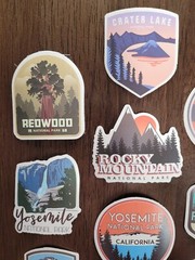 STICKERS x 10 National Parks Redwood Yosemite Zion Crater Rocky Mountain TR4