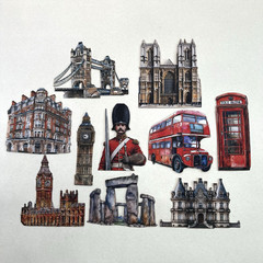 London England Cardstock Stickers UK Travel Junk Journals Collage Scrapbooking
