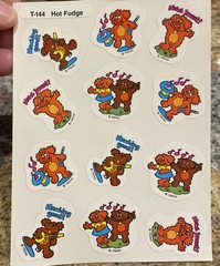 Vintage Trend T-144 scratch and sniff stickers Hot Fudge dogs