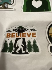 Lot of 10 Assorted Outdoor Bigfoot Sasquatch Yeti Swamp Ape Believe Stickers