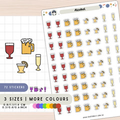 Alcohol Drinks Planner Stickers