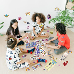 500+ Piece Kids Stickers Mix – Common, Holographic, Glitter Foil, 3D Puffy