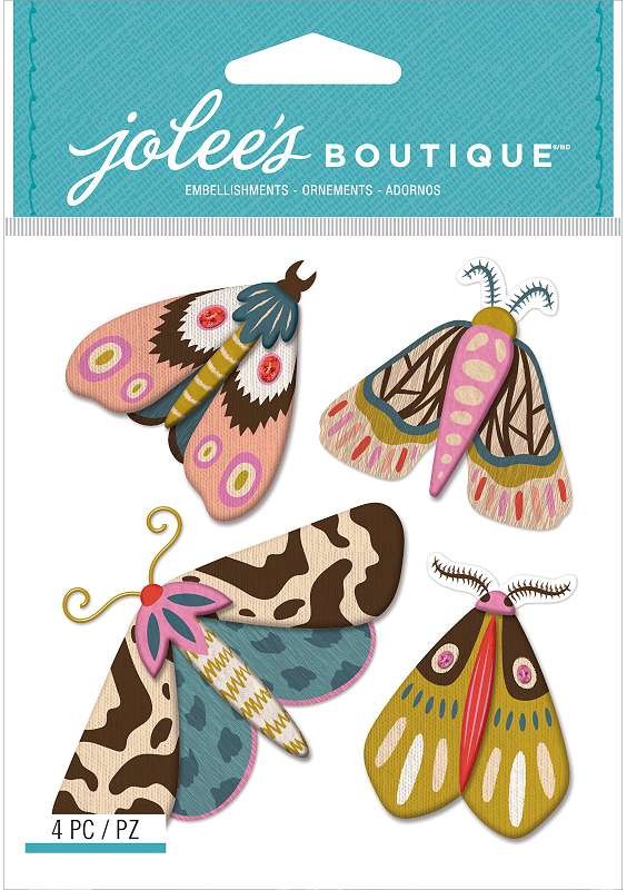 Jolee’s Boutique Themed Embellishments 4/Pkg Beautiful Moths