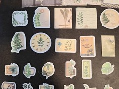 Retro Material Pack 100 Pc Scrapbooking JJ Craft Kit Supplies Plant Handwriting