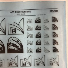 Letraset Dry Rub Transfer Art Deco Corners Full Sheet 3598 New Old Stock