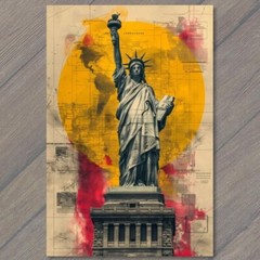 STICKER Statue of Liberty Artistic City Background New York USA United States