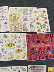 Vtg Stickers Lot Flowers Colorful Floral Spring Friendship Sheets Mixed Brands