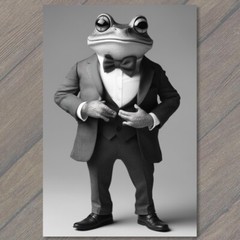 STICKER Dapper Frog Stylish Suit Exuding Weird Creepy Charm Whimsy Cute