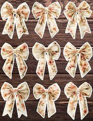 Floral Bow Die Cut Vinyl Stickers Set Scrapbooking Laptop Waterbottle