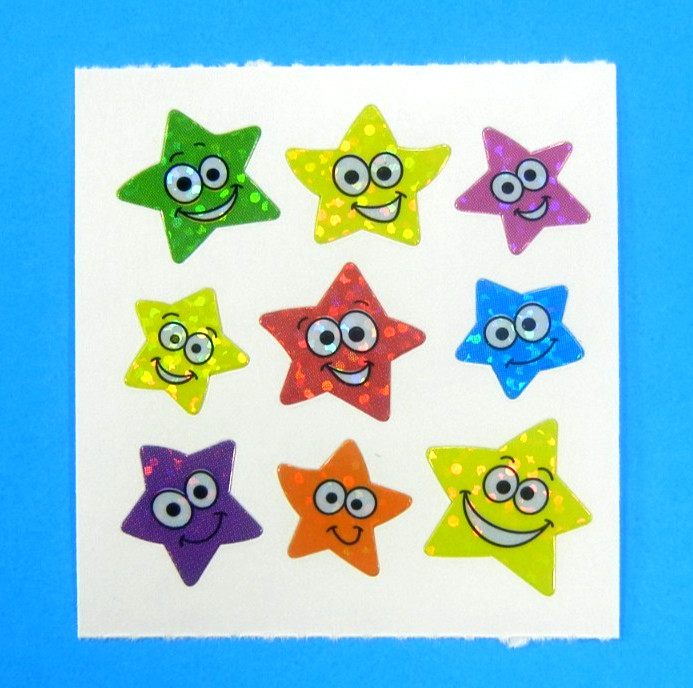 Prismatic Happy Stars Sandylion Sticker Mod Sheet 2″x 2″