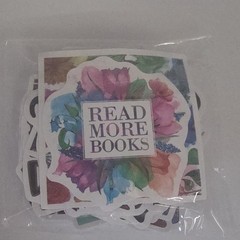 Books & Reading Quote Sticker Lot – «READ MORE BOOKS» Multicolor Designs