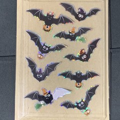 Cute Halloween Holographic Jack-o’-Lanterns & Bats Pop Up Sticker Sheets (4x6in)
