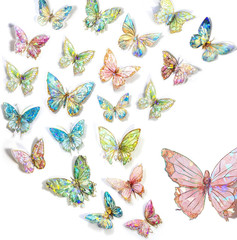 Butterfly Stickers Set Ice Crystals Holographic Shiny Transparent Resin Waterpro