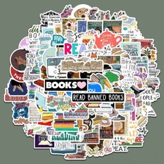 100pcs Book Lover Vinyl Stickers, Love Books, Book Worm, Reading, 026-1