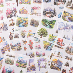 Journaling Sticker , 50 Sheets Scrapbook Stickers, Junk Journal Supplies, Pre-Cu
