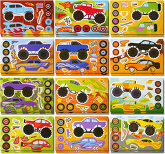 24 Sheets 9″X6″ Make a Face Stickers for Kids, Make Your Own Stickers with Unico
