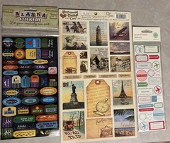 Travel Scrapbooking Sticker 3 Pc Lot Alaska Vintage Cuts Martha Stewart Labels