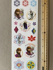Disney Frozen Assorted Stickers~Sheet Is 11” X 4” & Includes 16 Stickers, New!