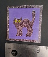 Vintage Stickers Hallmark Razzle Dazzle Glitter Cat Sticker Mod Halloween 80s