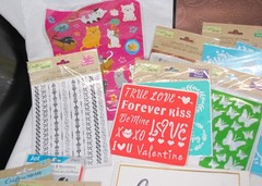 Lot of Scrapbooking Supplies Stickers , Stencils & Misc items Preowned