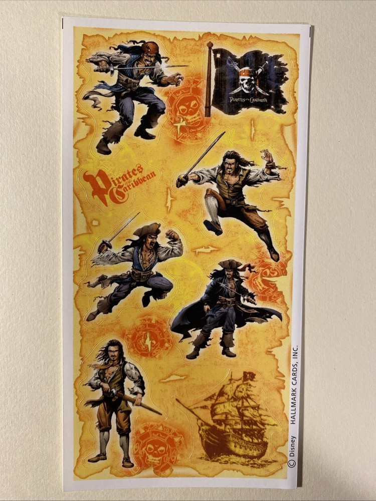 Pirates of the Caribbean Sticker Sheet Scrapbook Planner Craft Stickers