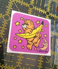 Vintage Stickers 3M Murple SCRATCH AND SNIFF Sticker Mod Bear Banana VTG 80s