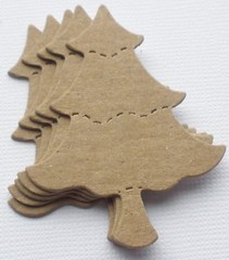 {6} MINI CHRISTMAS TREE – Bare Unfinished Chipboard Die Cuts