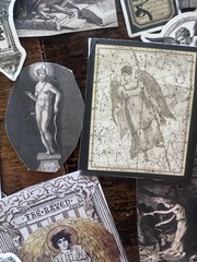 Dark Academia Gothic Vintage Sticker Lot ~50 Occult Raven Angel Ephemera
