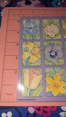 Vintage American Greetings Stickers Flowers Daffodil Iris Pansy Lily 1 Sheet