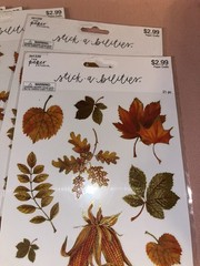 The Paper Studio Fall Leaves18 packs Foiled StickersMulticolor 21pcMPN 341339