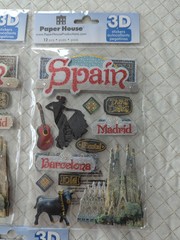 Paper House 3D Stickers, Spain, Brand New, Sealed, 4 Pkgs , 55 Stickers Total