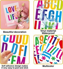 24 Sheets 2 Inch Self Adhesive Letters Stick on Vinyl 2 Inch, Colorful