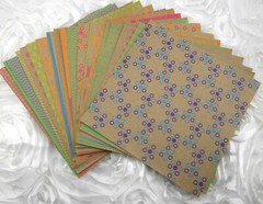 25 Sheet lot of 6×6 Kraft and Neon Acid Free Paper Stock